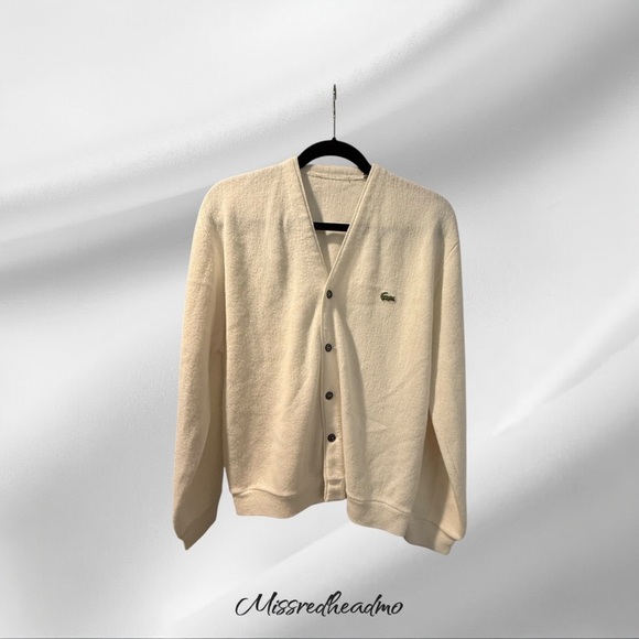 Vintage IZOD Cream Cardigan - Picture 1 of 5